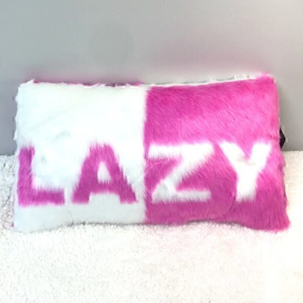 iScream "Lazy" Furry Throw Pillow